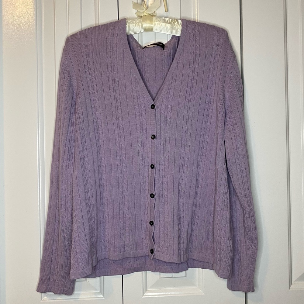 Nordstrom Lavender Knit Cardigan and Top Set - Picture 2 of 6
